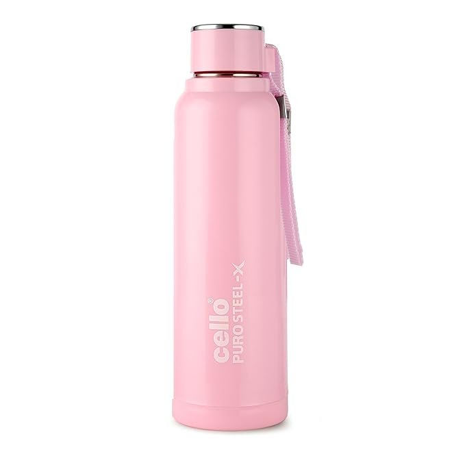 Cello Puro Steel-X Benz 900 PU Insulated Water Bottle 900 ml, Pink