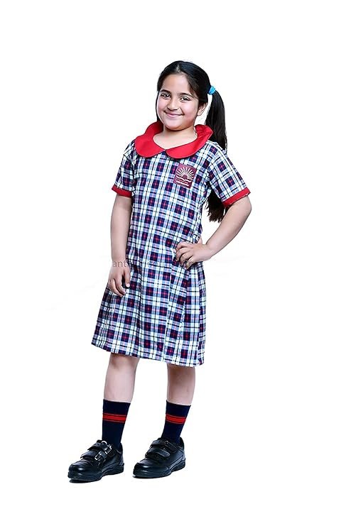 School Girls Frock Uniform (Class 1-2) | Regular Fit Polycotton